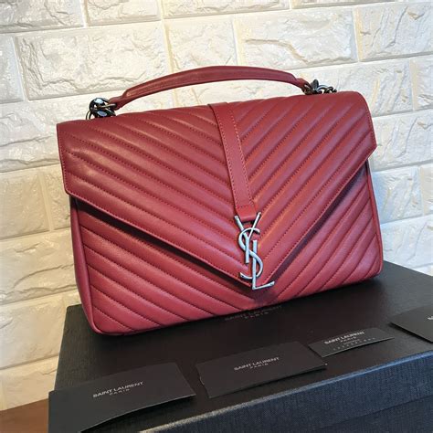 ysl red college bag